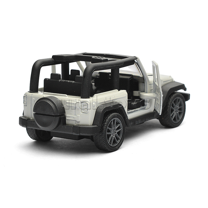 Белая инерционная машинка Джип Сафари die-cast,1:32, открывающиеся двери