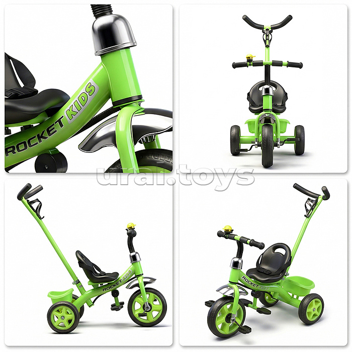 Велосипед 3-х колесный, зеленый