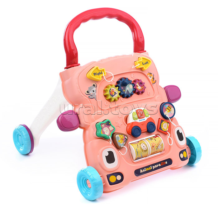 Игровой центр-Каталка "Забавная прогулка" розовые, в коробке