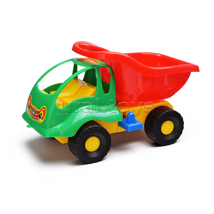 Набор №301 (в рюкзаке): "Муравей", автомобиль-самосвал + ведро малое, лопатка №5, грабельки №5, формочки (самосвал + паровоз + белочка + пёсик + котёнок + медведь), лейка малая №4