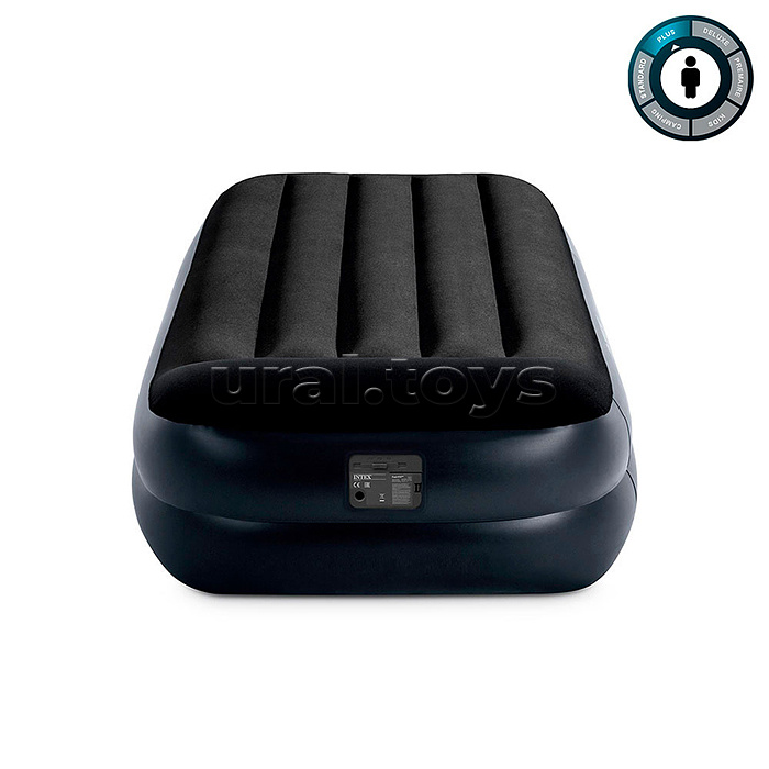 Надувная кровать 99х191х42см, с подголовником, встр.нас. 220В, до 136кг, 64122ND INTEX