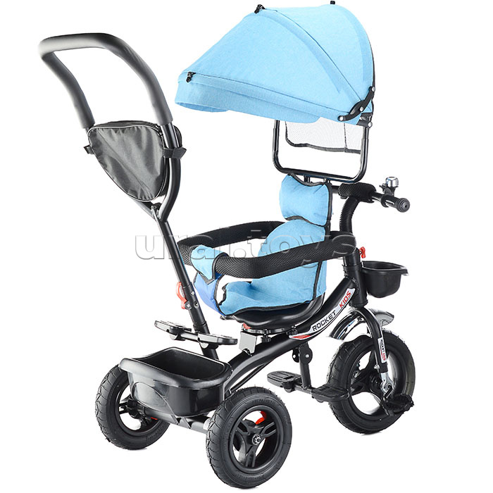 Велосипед 3-х колесный, резиновые покрышки, синий