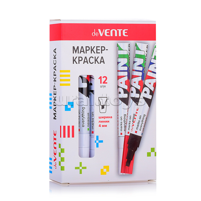 Маркер-краска, круглый алюминиевый корпус, с клипом, нитро-основа, скошенный наконечник, ширина линии 4 мм, длина письма 400 м, белый Маркер-краска, круглый алюминиевый корпус, с клипом, нитро-основа, скошенный наконечник, ширина линии 4 мм, длина письма 400 м, белый