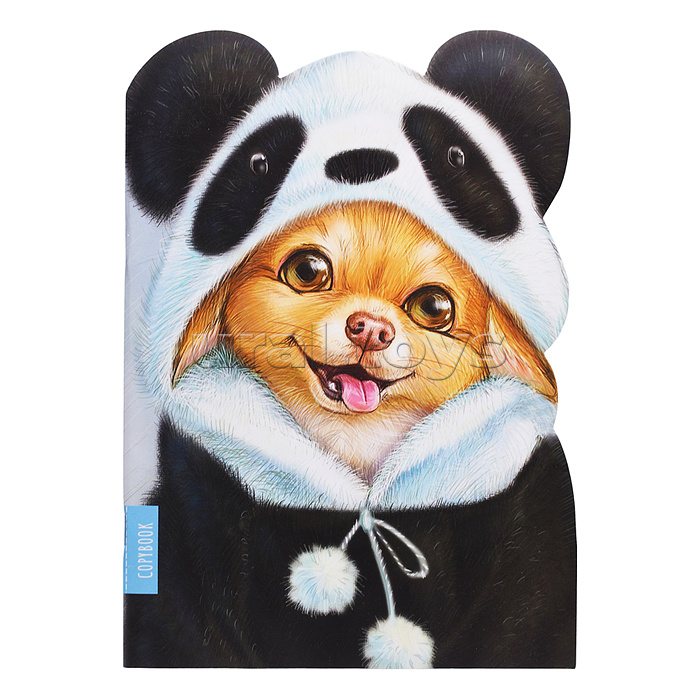 Тетрадь 40л арт. 62326/25/МИЛЫЙ ПЁСИК /180х255 мм, фигурная вырубка, мягкий переплёт (2 скобы). вн.блок - белый офсет, точка. Обложка - мелованный картон 190 г/м²,