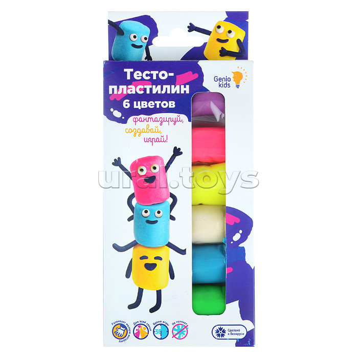 Набор для детской лепки "Тесто-пластилин 6 цветов"