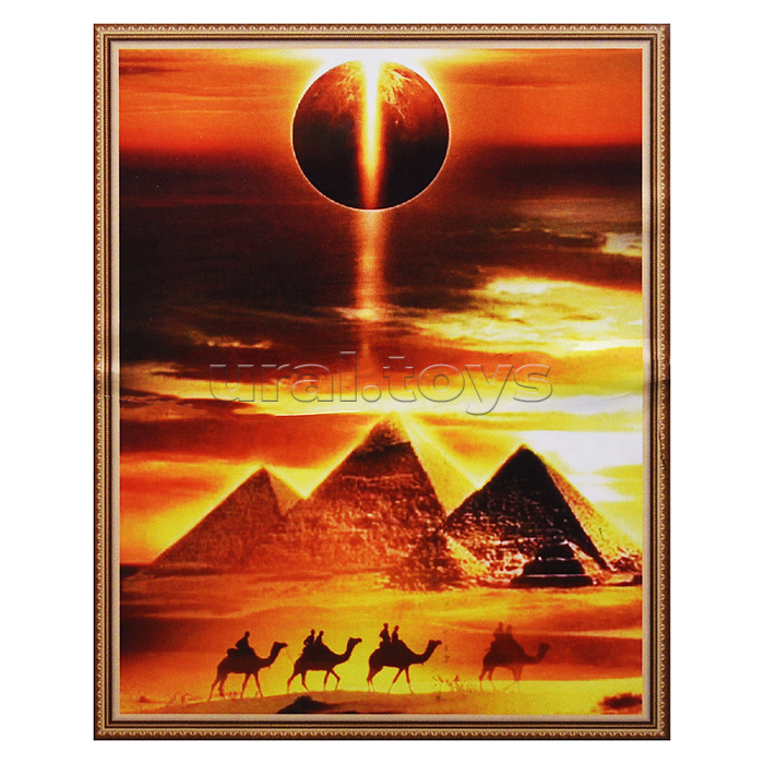 Алмазная мозаика с нанесенной рамкой 40х50 "Тайна пирамид" (23 цвета)