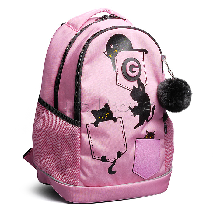 Рюкзак школьный с обвесом (/2 розовый)