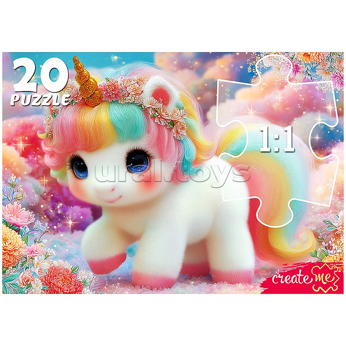 Макси-пазлы 20 "Пушистый единорог"