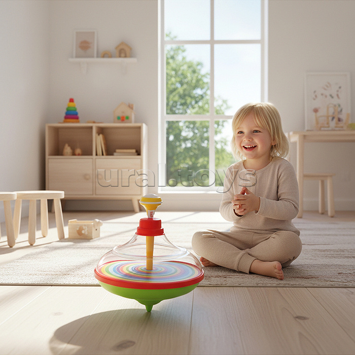 Юла прозрачная с музыкой