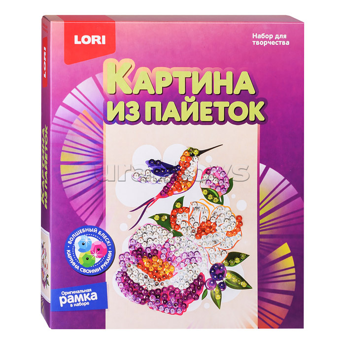 Картина из пайеток 20*25 см "Колибри"