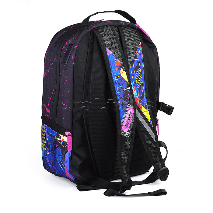 Рюкзак "Label. Cyber Cat" подростковый 39x30x17 см (19 л) вес 750 г, эргономичная вентилируемая спинка