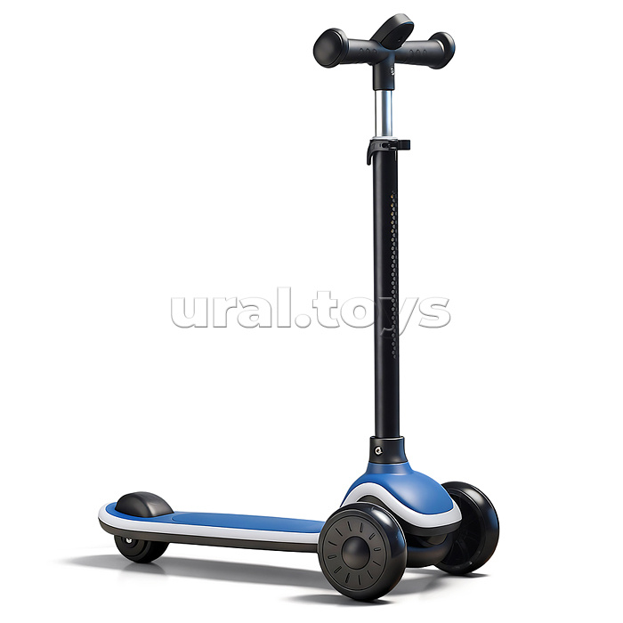 Самокат 3-х колесный ROCKET,колеса PU со светом, цвет синий