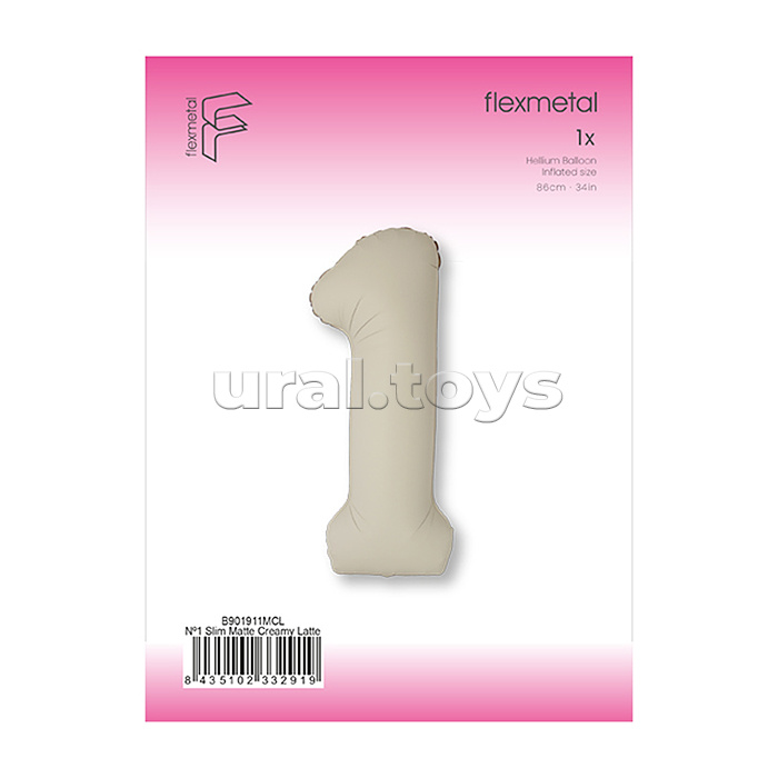 Шар (40''/102 см) Цифра, 1 Slim, Кремовый Латте, Матовый, 1 шт. в уп. Шар (40''/102 см) Цифра, 1 Slim, Кремовый Латте, Матовый, 1 шт. в уп.