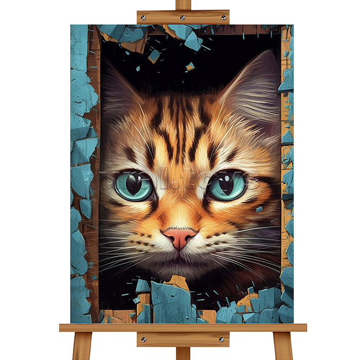 Мозаика алмазная "Котик" 40*50см.
