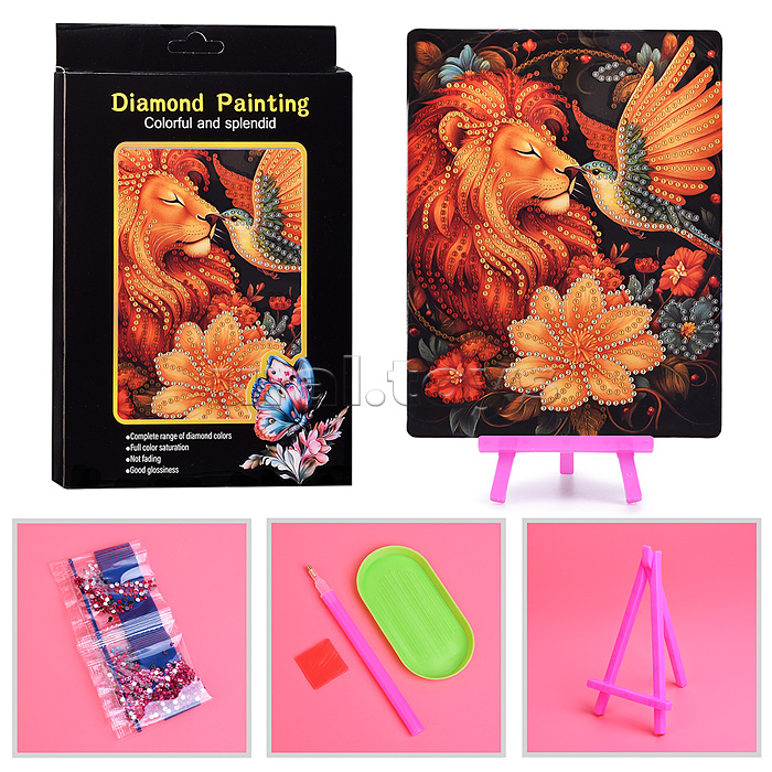 Мозаика алмазная "Царь зверей" 15*20см