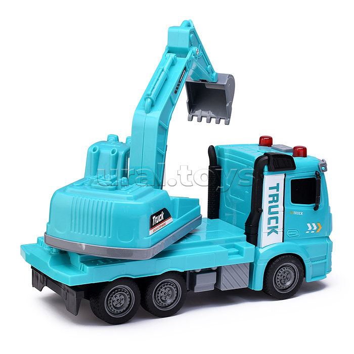 Машина "Автокран" с ковшом, на батарейках, в коробке