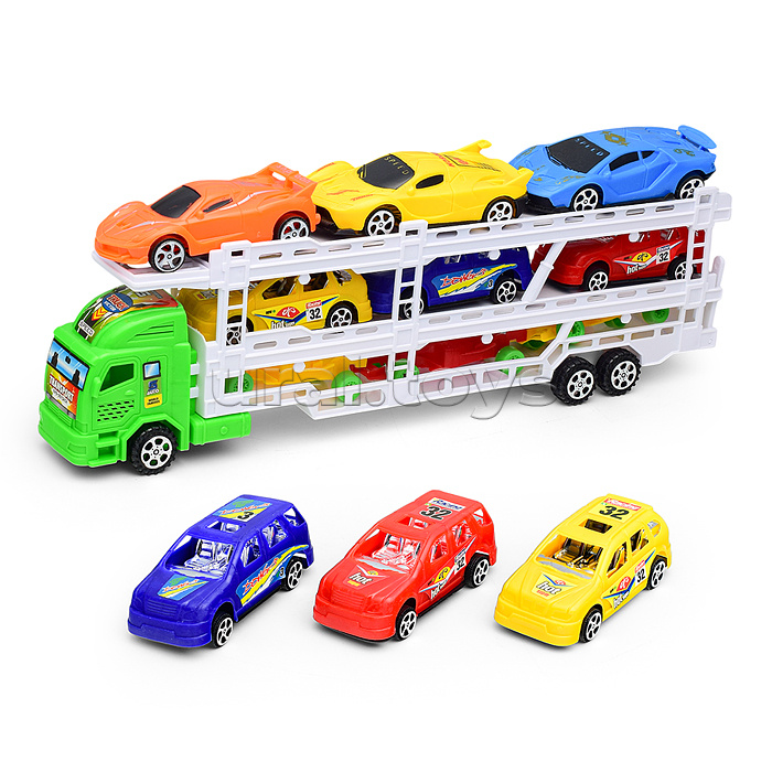 Машина "Автовоз" 6 гоночных машин, инерционная, пол колпаком