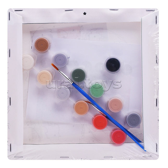 Картина по номерам "Выдры с клубникой" 20х20см