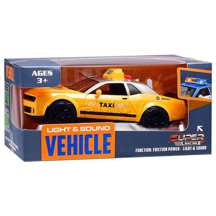 Машина "Гоночное такси" (свет, звук) в коробке