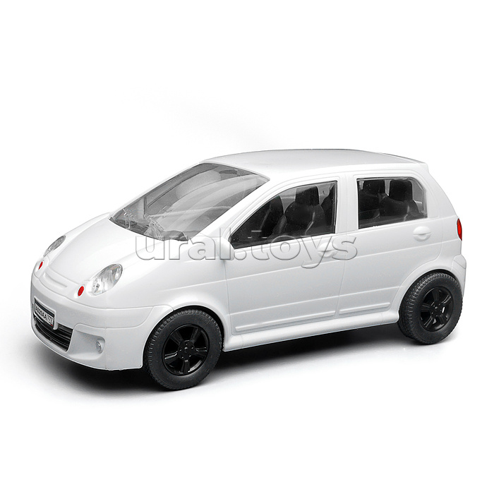 Машина инерционная "Хэтчбек" 25см. прозрачные окна, белый