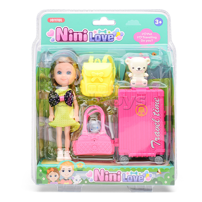 Кукла с аксессуарами, на листе