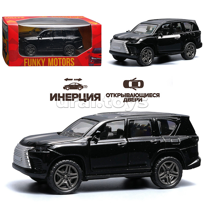 Чёрная инерционная машинка die-cast , 1:32, с люком