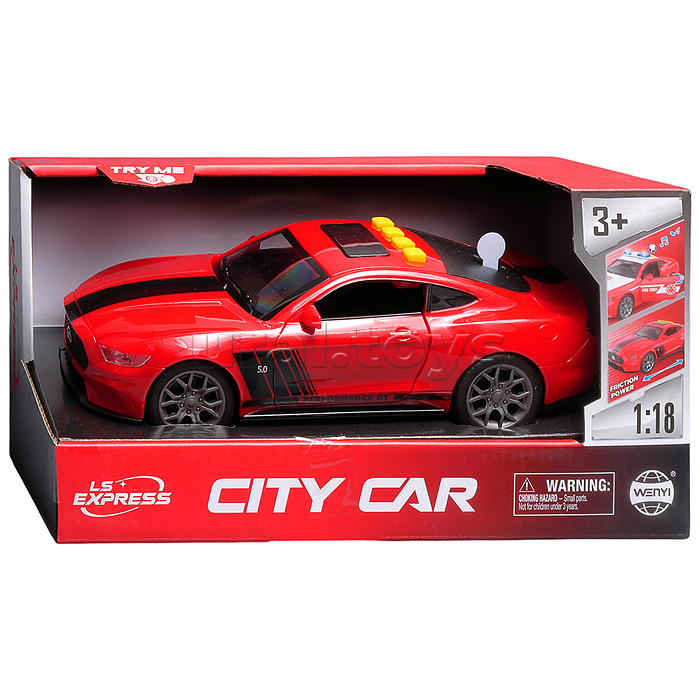 Машина "Красный штурман" 1:18 (свет, звук) в коробке