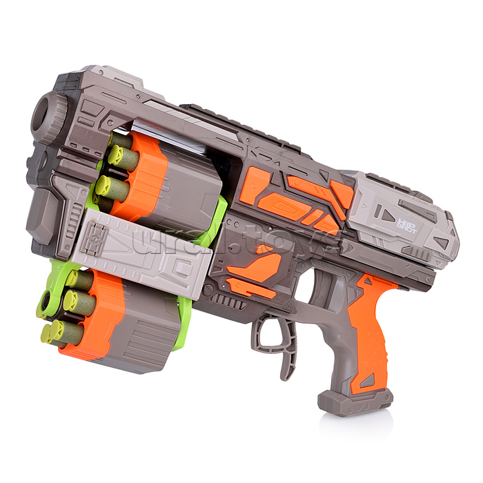 Бластер "Double magas" с мягкими пулями, в коробке