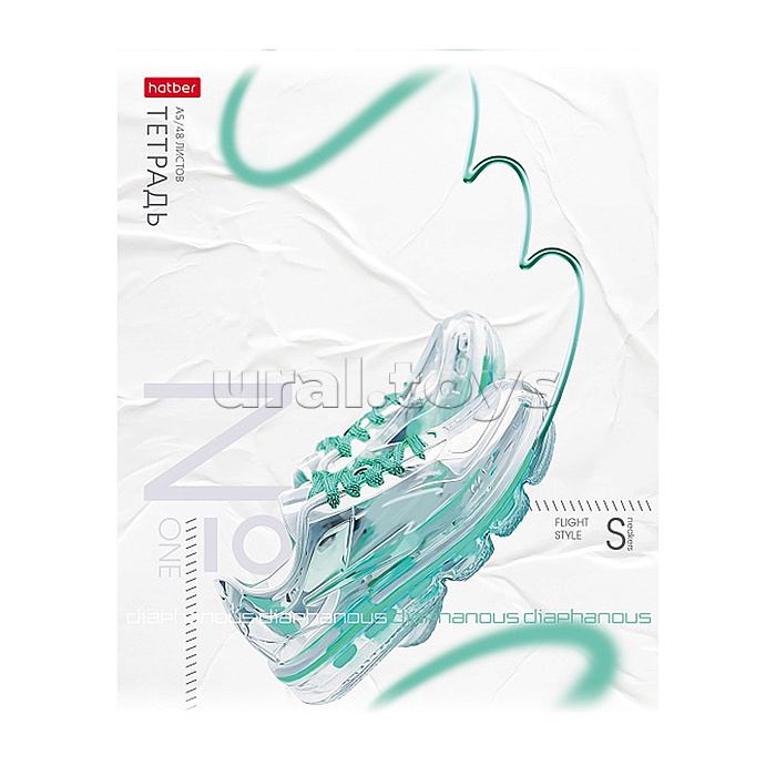 Тетрадь 48л. клетка "Легкий стиль" А5ф 60-65г/кв.м на скобе обл. мел.бумага 5 диз.в блоке