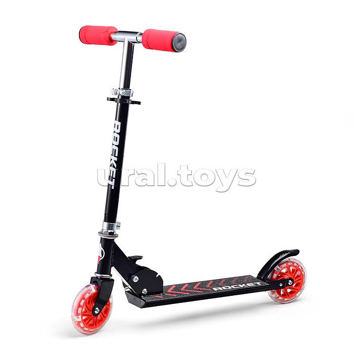 Самокат-снегокат, складной, в коробке (красный)