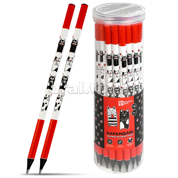 Карандаш чернографитный "Черно-белые коты" НВ