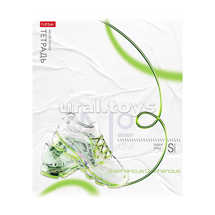 Тетрадь 48л. клетка "Легкий стиль" А5ф 60-65г/кв.м на скобе обл. мел.бумага 5 диз.в блоке