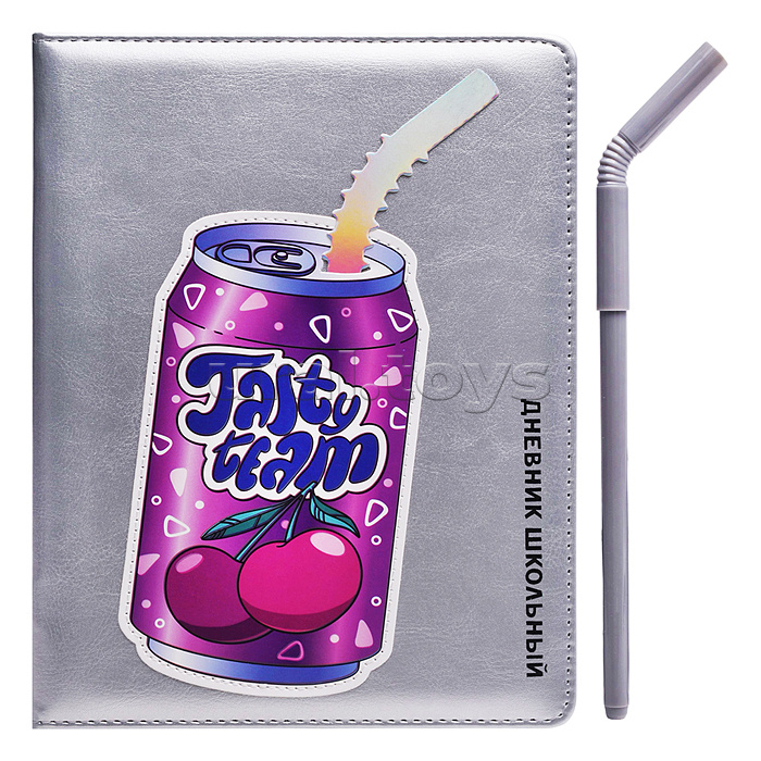 Дневник 1-11кл. с ручкой в комплекте "Вишня "(кожзам: А5+; твёрдый переплёт с поролоном)