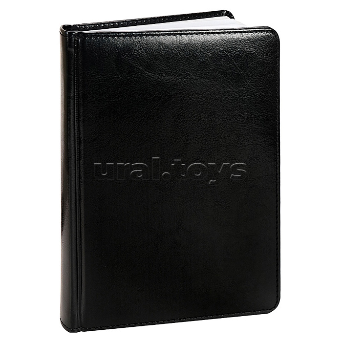 Ежедневник недатированный А5, 160л. недатир. "TOUCH SKIN - DEEP BLACK" черный