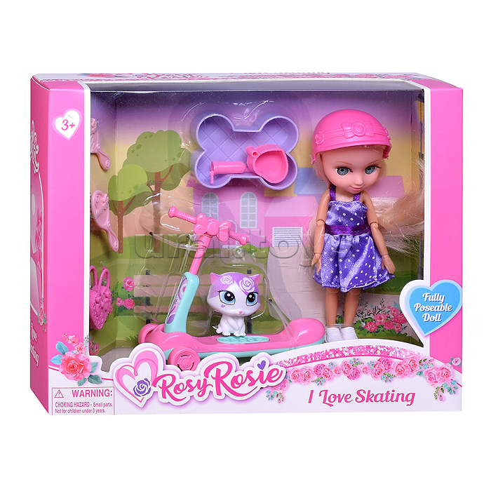 Кукла "Полина на самокате" с аксессуарами, в коробке