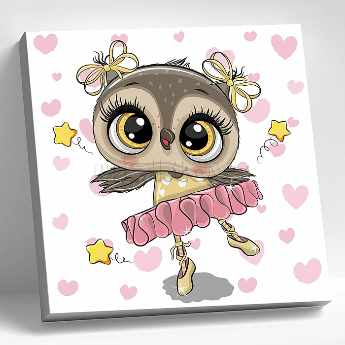 Алмазная мозаика 20х20 "Совушка прима" (19 цветов)