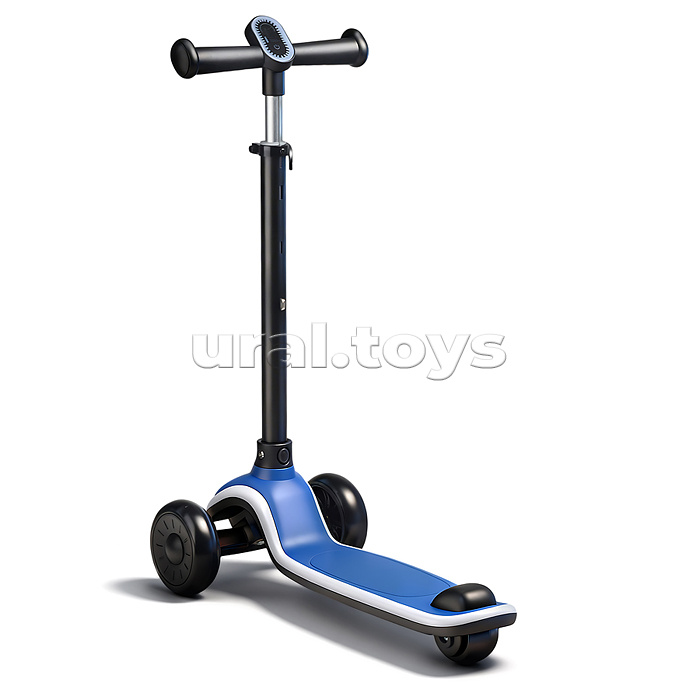 Самокат 3-х колесный ROCKET,колеса PU со светом, цвет синий