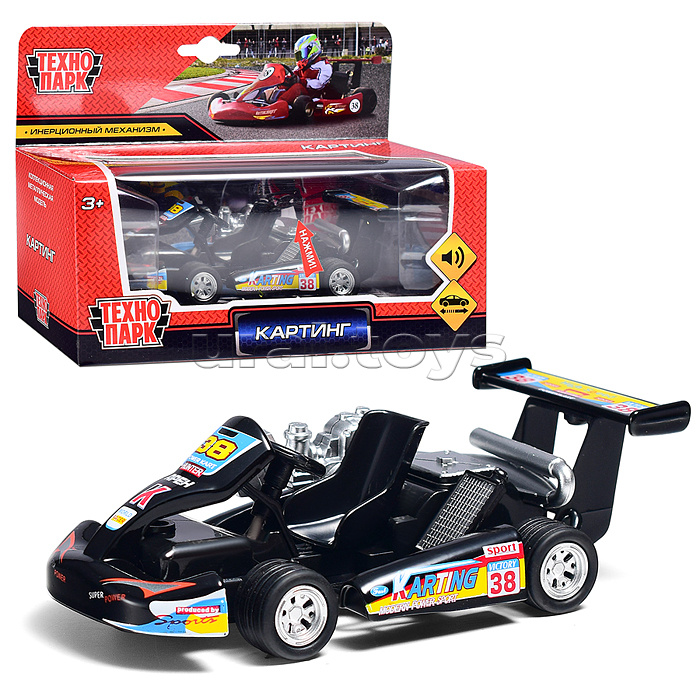 Модель металл. Картинг, 13 см,(звук, асоотри.) инерц, в коробке