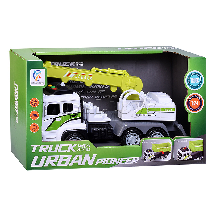 Машина "Грузовик с вышкой" на батарейках, в коробке