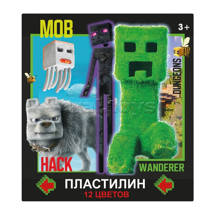 Пластилин 12 цветов "My Game" 240 гр, стека пластиковая, картонная упаковка