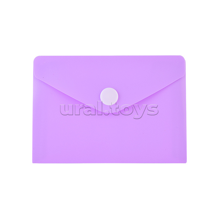 Папка-конверт на кнопке "Pastel" A7 (105x74 мм) 180 мкм, непрозрачная, 5 пастельных цветов ассорти