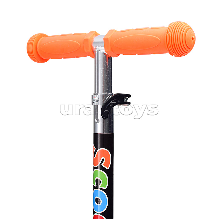 Самокат оранжевый, 3-х колесный, светящиеся колёса, в коробке