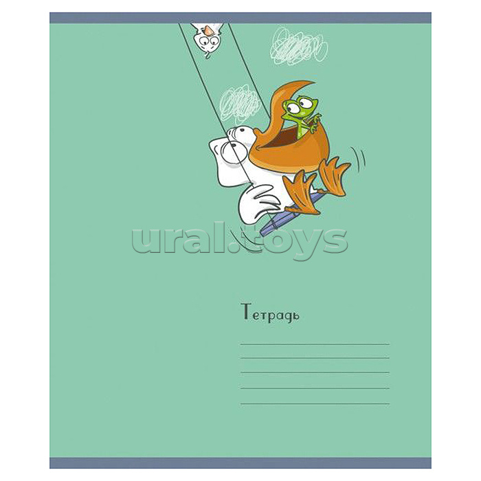 Тетрадь 12л. клетка А5 скрепка S "Пеликаны" УФ выборочный Брайль 5%