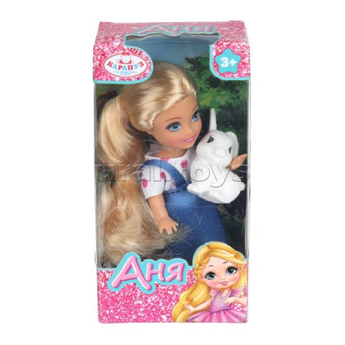 Кукла Аня 12 см, с питомцем, в коробке