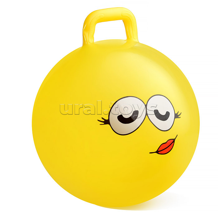 Мяч с ручкой 45см "Смайл" (цвет в ассортименте)