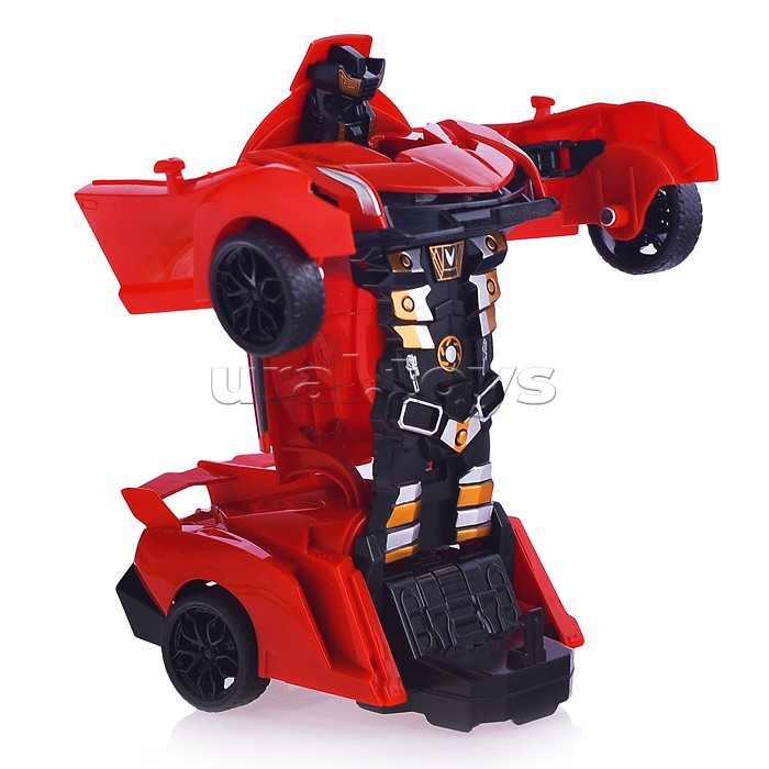 Трансформер Робот-машина Краш, инерц. механизм, красный