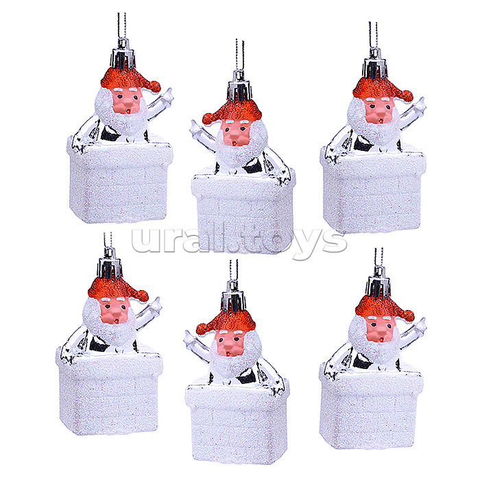 Набор новогодних украшений "Мороз в трубе" (7см х 6шт)в пакете