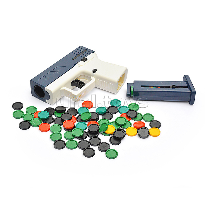 Пистолет "Агент" стреляет дисками, в коробке