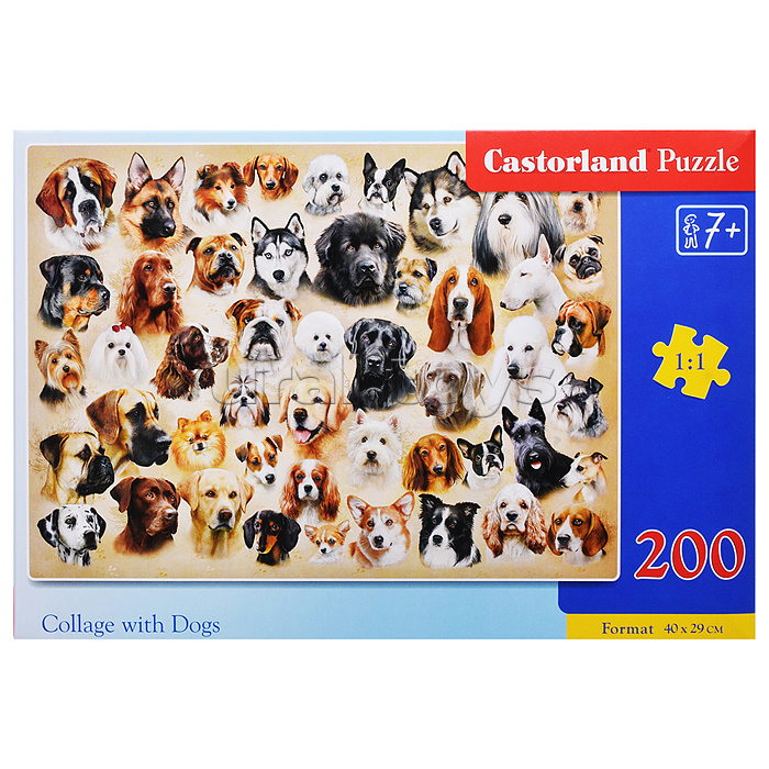 Пазлы 200 "Породы собак" коллаж