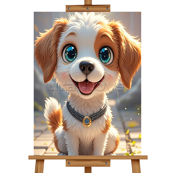 Мозаика алмазная "Довольный пёсик" 20*30см.